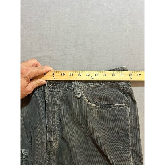 Z‎ BRAND Corduroy Pants Mens 36x30 Green Pocketed Belted Zip Patched. - Picture 7 of 12